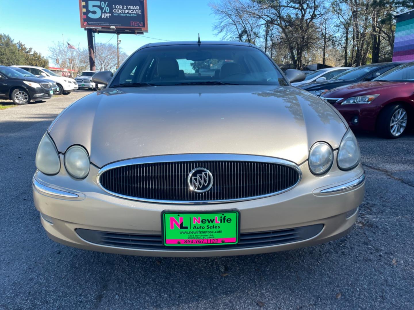 2005 GOLD BUICK LACROSSE CXL (2G4WD562351) with an 3.8L engine, Automatic transmission, located at 5103 Dorchester Rd., Charleston, SC, 29418-5607, (843) 767-1122, 36.245171, -115.228050 - Local Trade-in with Leather, CD/AM/FM, OnStar, Dual Climate Control, Power Everything (windows, locks, seats, mirrors), Keyless Entry, Chrome Wheels. Clean CarFax (no accidents reported!) Only 119k miles! Located at New Life Auto Sales! 2023 WINNER for Post & Courier's Charleston's Choice Pre-owned - Photo#1